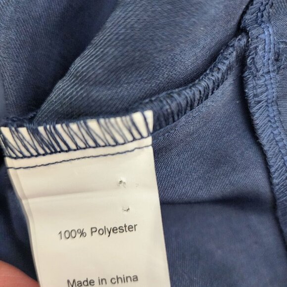 Allegra K Womens Navy Blue Wide-Leg Button-Detail Trousers Plus Size 1X - Picture 8 of 10